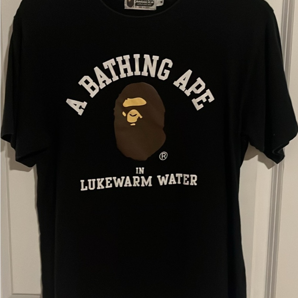 Bape Black Short Sleeve Tee with Iconic Ape Logo